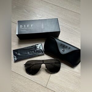 DIFF Women's Dash Shield Sunglasses Gunmetal NEW